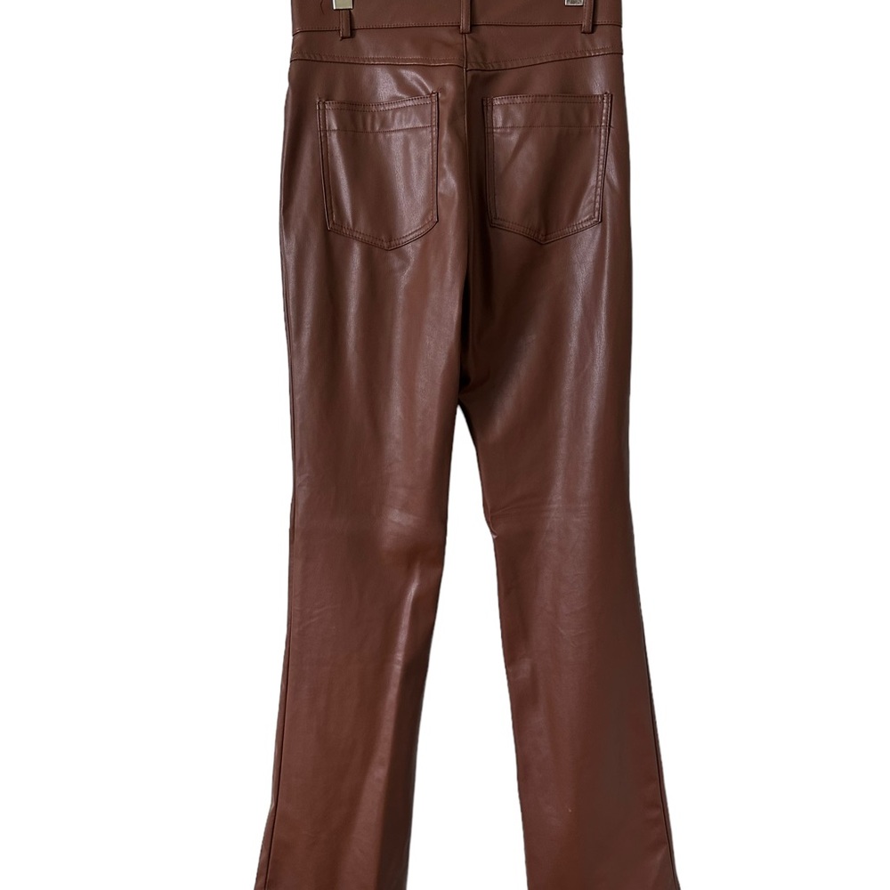 Zara Leather Pants, Woman Size S, Brown - Picture 3 of 8